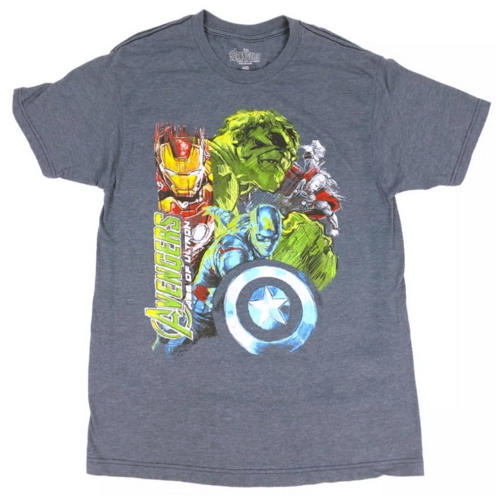 MARVEL T-Shirt Avengers Age of Ultron Black Widow Hawk Eye Quicksilver Hulk Thor